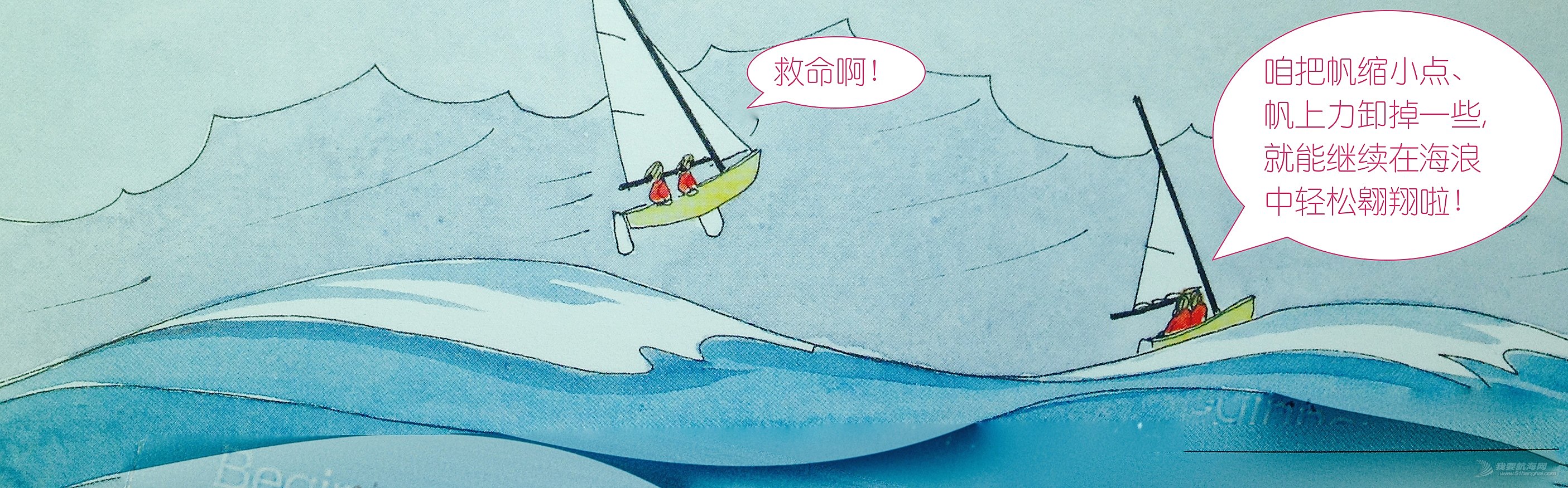 帆船 若在海上突然起风,则可以通过先抛锚固定船只后