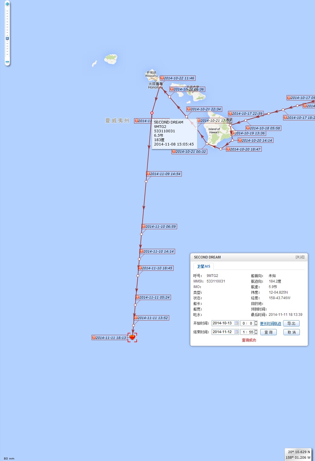 第二梦想号 20141111 夏威夷启航