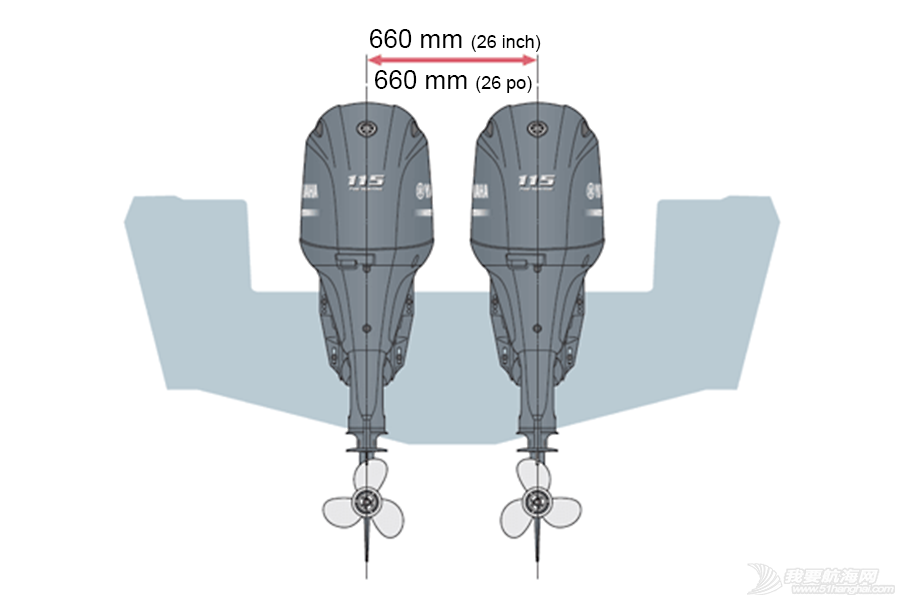 雅马哈F115船外机-间距示意图.png