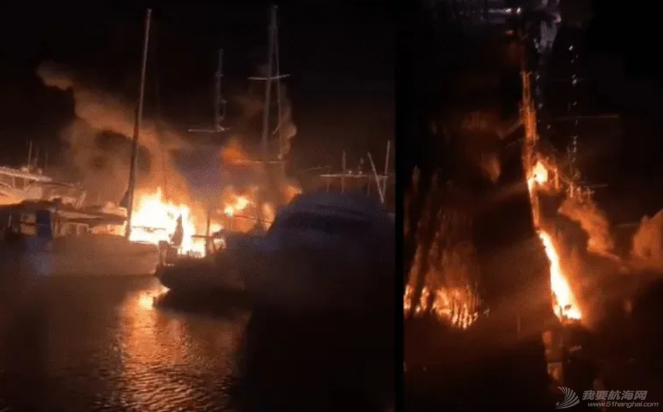 墨西哥拉巴斯发生火灾 多艘游艇被毁w2.jpg