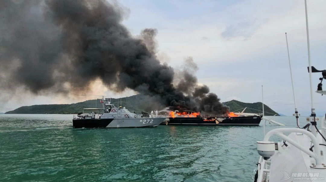 大火吞没34米超级帆船 泰国海军介入w1.jpg