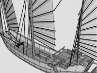 中国帆船3D图片，不知道原创始人是怎么做出来的，很厉害！