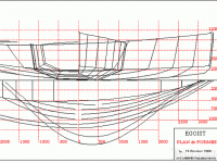 5.5米中式帆裝法國傳統chaloupe水壓重中間板帆船附1：30紙模型
